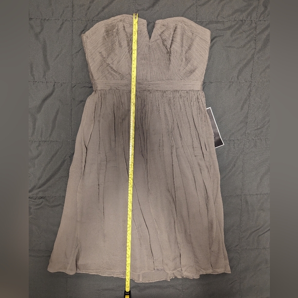 J.Crew Nadia Silk Chiffon Strapless Dress in Dark Gray - Picture 14 of 14